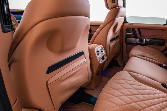 Leather backs front seats