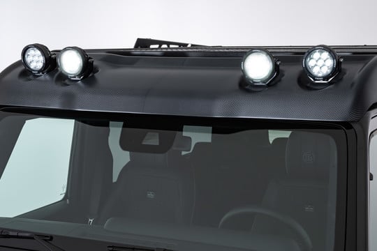 Carbon wind deflector glossy with LED headlights