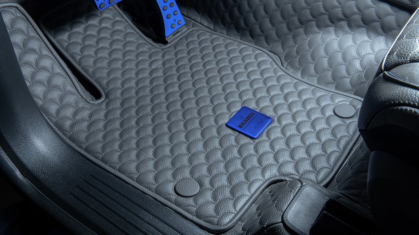 Leather floor mat quilted 0