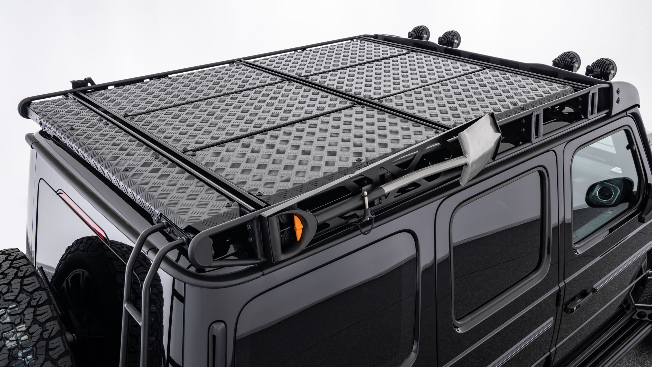 KYX Metal & Carbon Fiber Roof Rack Luggage Tray For Traxxas TRX-6 Mercedes-Benz G63 6x6 RC Crawler (1:10 Scale)