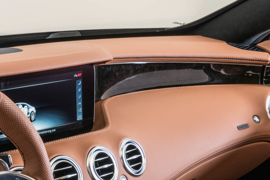 Leather upper section of dashboard