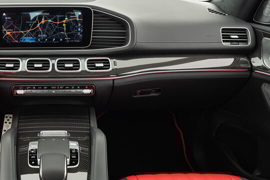 Leather lower section of dashboard