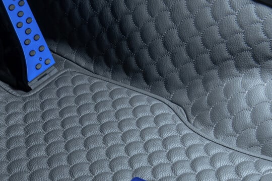Leather vehicle flooring quilted
