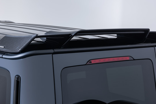 Rear spoiler with carbon inserts