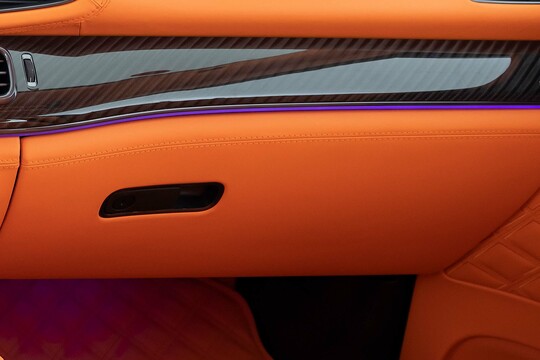 Leather lower section of dashboard